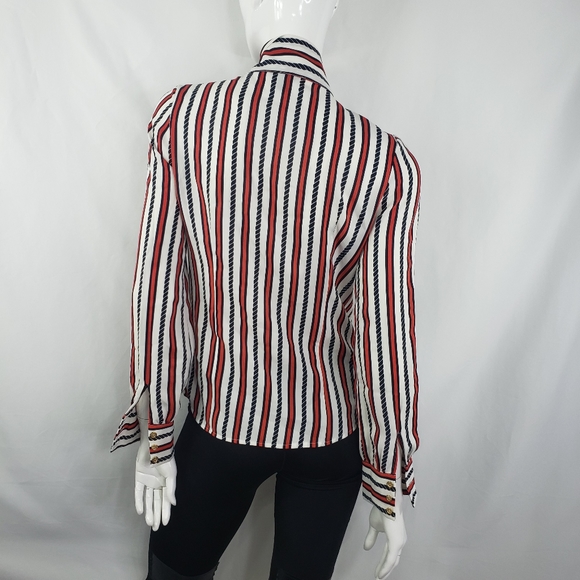 PRICH Pride & Rich Striped Blouse Small Medium - Picture 4 of 8